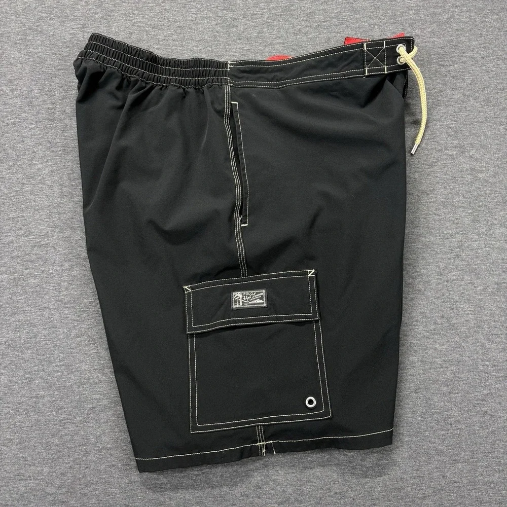 Polo Ralph Lauren Mens Kailua Board Shorts Swim Trunks Black Cargo Lined Size XL